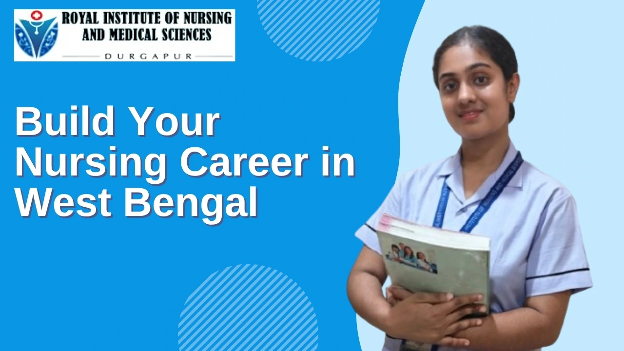 Nursing student holding books at Royal Institute of Nursing and Medical Sciences Durgapur, West Bengal