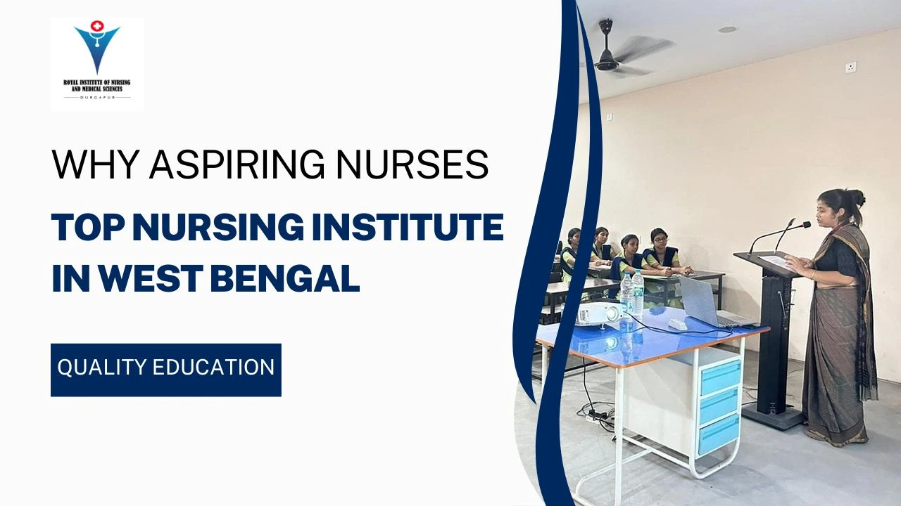 Students engaged in interactive nursing training session at a modern classroom in a top nursing institute in West Bengal.