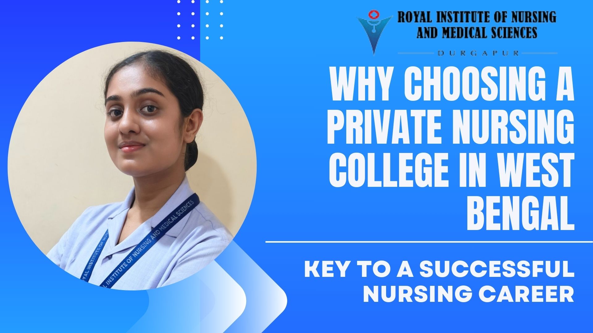 Nursing student in uniform studying at a private nursing college in West Bengal