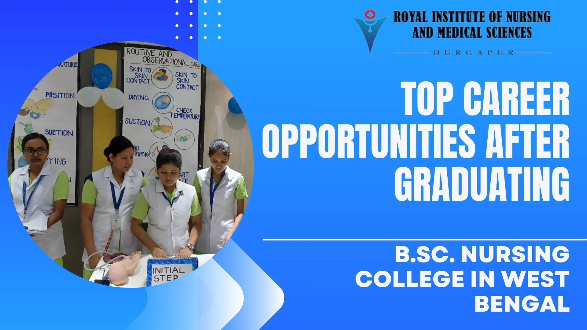 Students practicing clinical skills at a B.Sc. nursing college in West Bengal during practical training sessions.